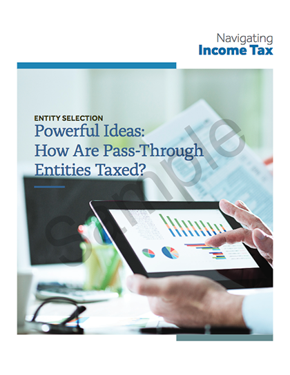 How are Pass-Through Entities Taxed cover sheet