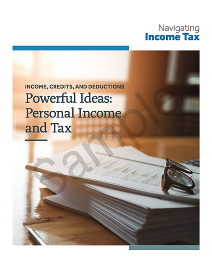 Personal Income and Tax cover sheet