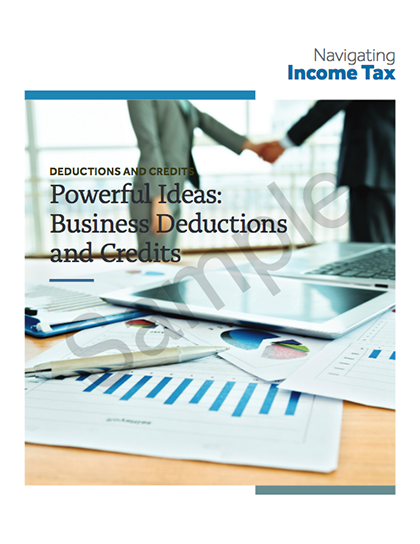 Business Deductions and Credits cover sheet